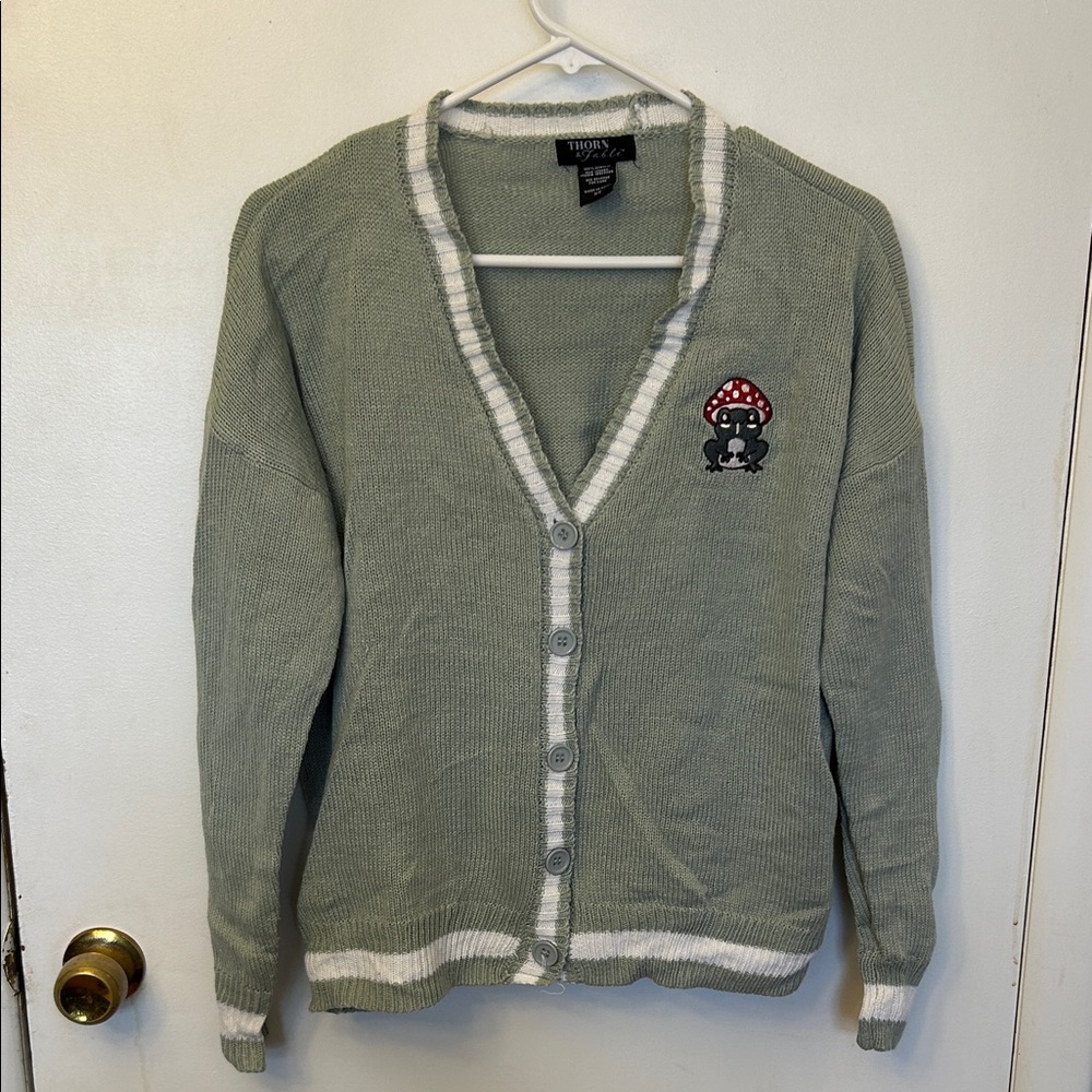 Thorn & Fable Frog Sweater Green Size XS